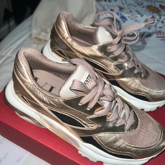 Valentino Garavani Gold and Black Sneakers - Picture 3 of 9